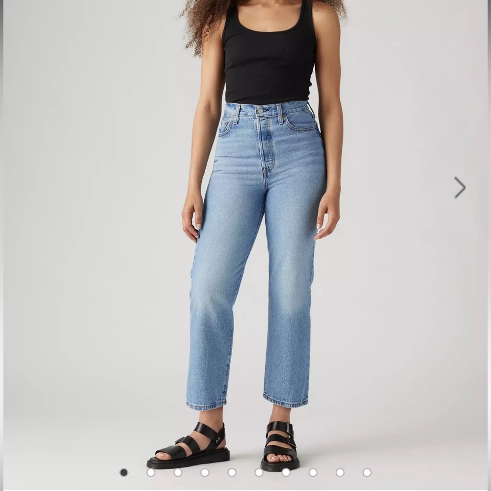 Levi's Blue Ribcage straight Ankle Jeans